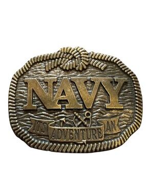 Vintage US Brass Navy It’’s An Adventure Belt Buckle